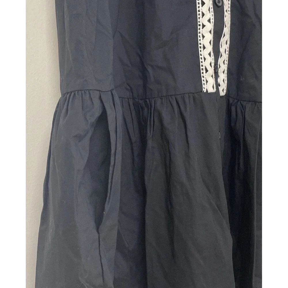 Kate Spade Broome Street Lace Inset Black Drop Waist Shirt Dress XL New‎ Defaced